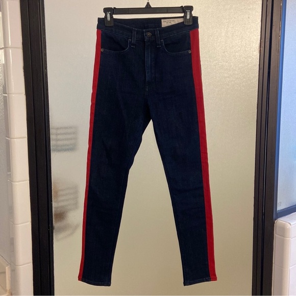 rag & bone Women's Blue and Red Skinny Jeans - Picture 3 of 8